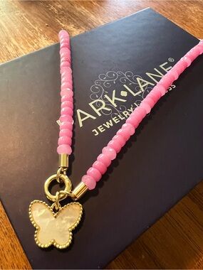 PINK LILLY Butterfly Necklace with Mother of Pearl Charm | NEW